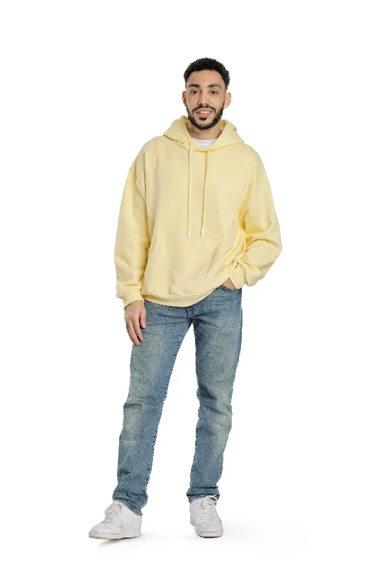 Men's Relaxed Fit Hoodie in banana yellow Vintage Men's 1970S Disco Vintage Men's 1970S Disco