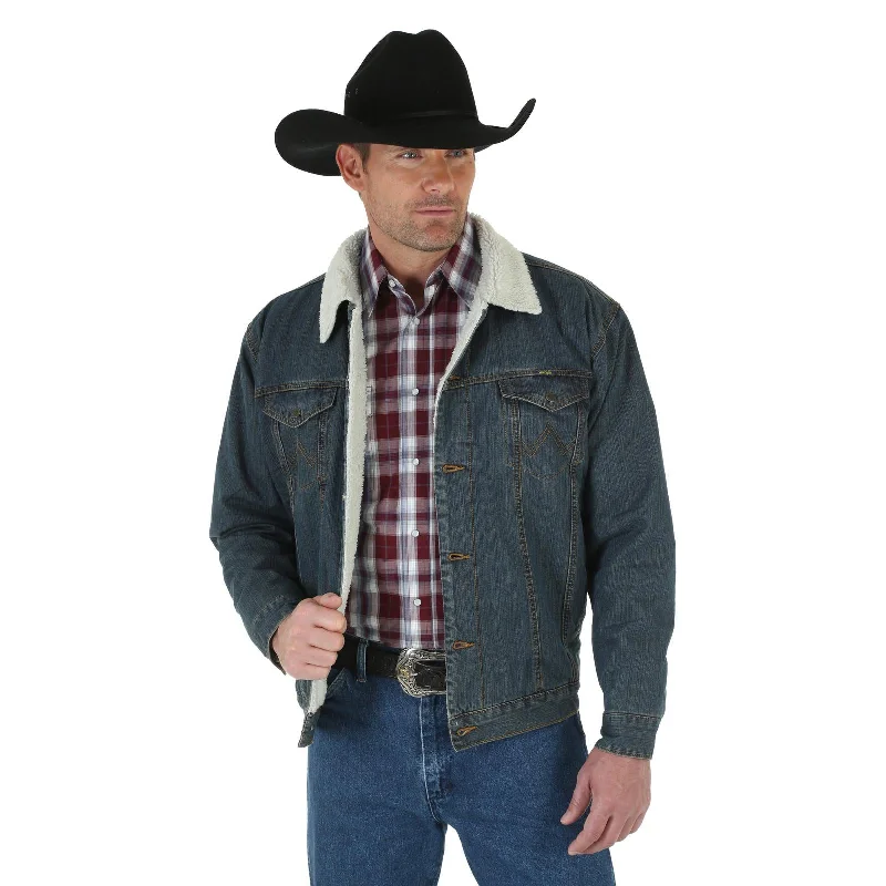 MENS WRANGLER TRADITIONAL SHERPA LINED DENIM JACKET Dynamic Men's High Dynamic Men's High