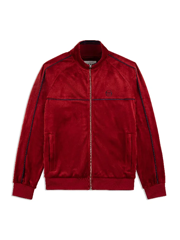 Lioni Velour Track Jacket- Sun Dried Tomato Monochromatic All Monochromatic All