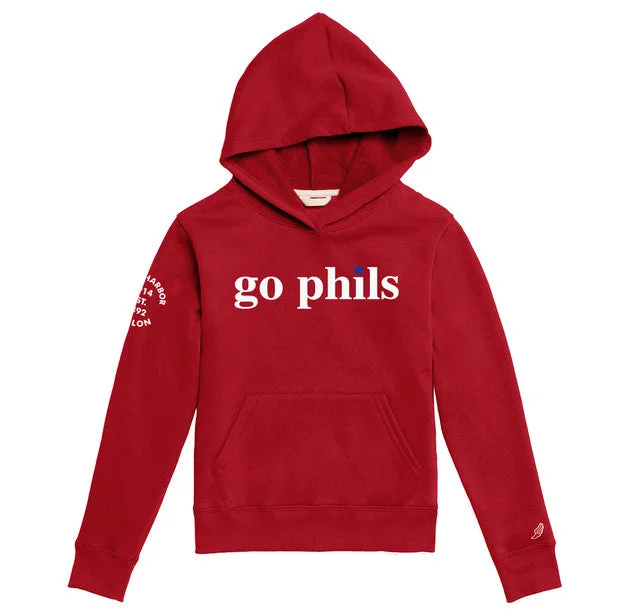 Kids Go Phils Essential Fleece Youth Hood - Cardinal Preppy Men's College Preppy Men's College