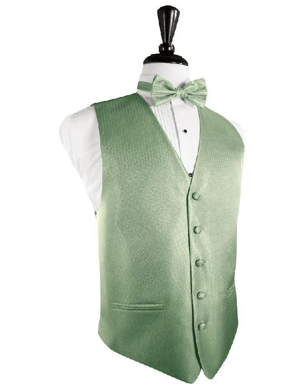 Mint Herringbone Tuxedo Vest Elegant Men's Formal  Elegant Men's Formal 