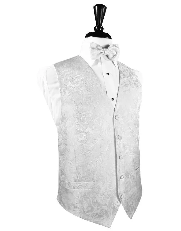 White Tapestry Silk Tuxedo Vest Tough Men's Military Tough Men's Military