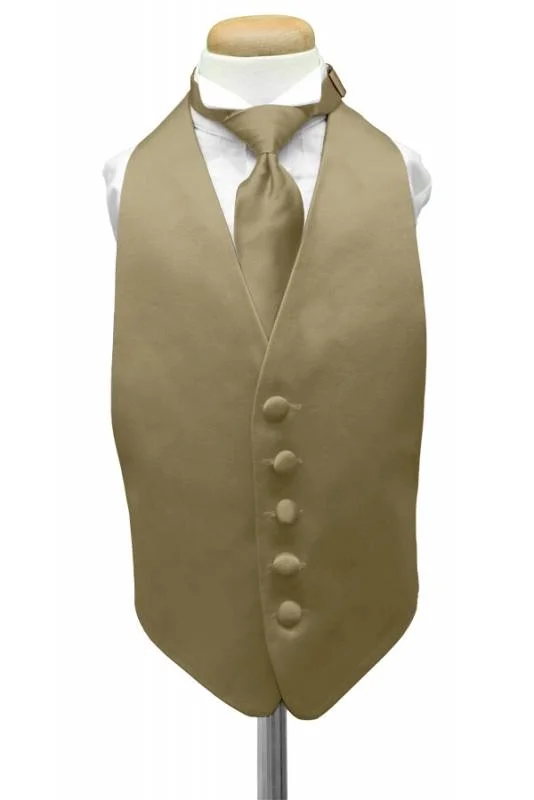 Latte Luxury Satin Kids Tuxedo Vest Laid Laid