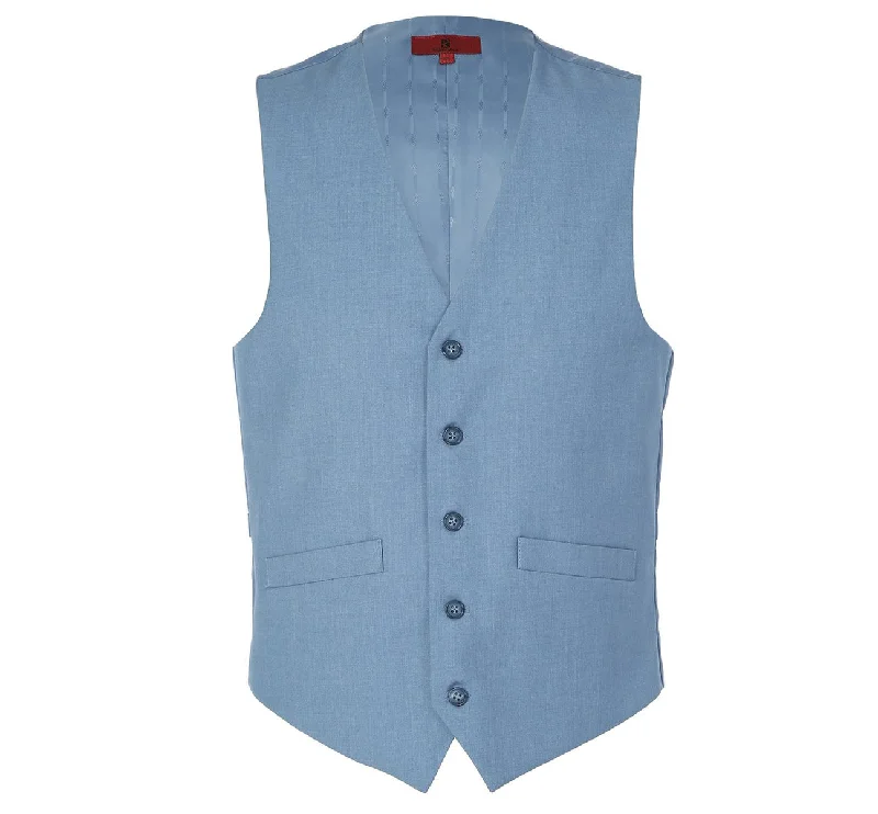 Renoir 201-11 Men's Classic Fit Suit Separate Vest - Blue Cool Men's Distressed Cool Men's Distressed