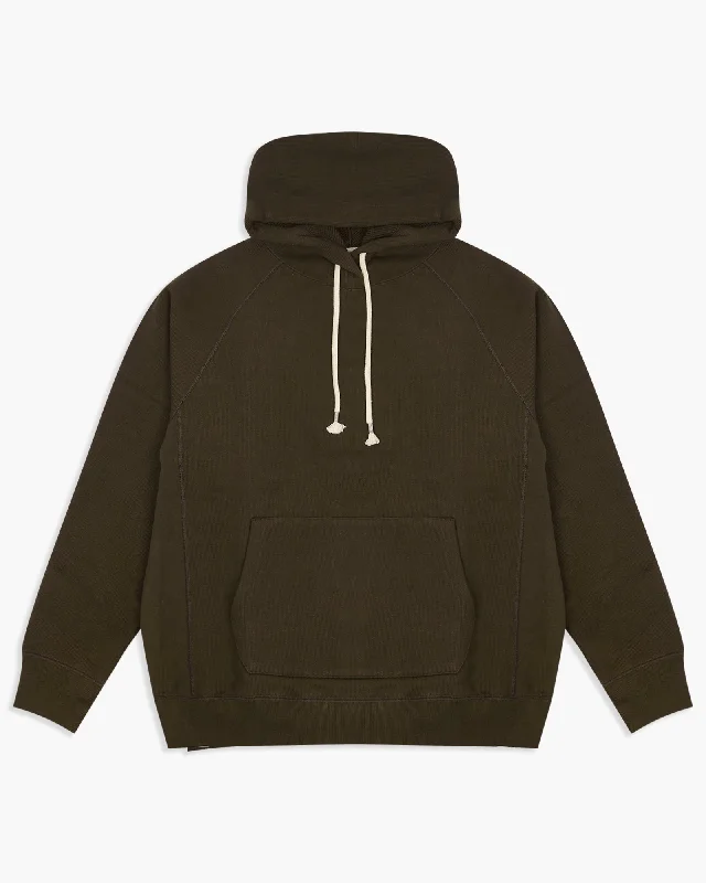 Wonder Looper 876gsm Double Heavyweight French Terry Pullover Hoodie - Khaki Green Masculine Men's  Masculine Men's 