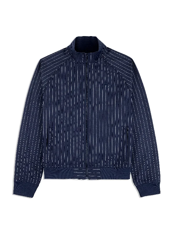 Gessato Suiting Track Jacket- Maritime Blue Sleek Men's Contemporary  Sleek Men's Contemporary 