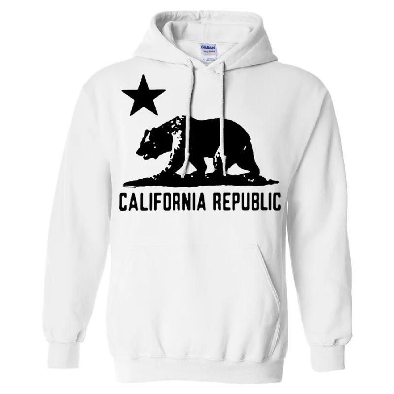 California Flag Black Oversized Silhouette Asst Colors Hoodie Cool Men's Skate Cool Men's Skate