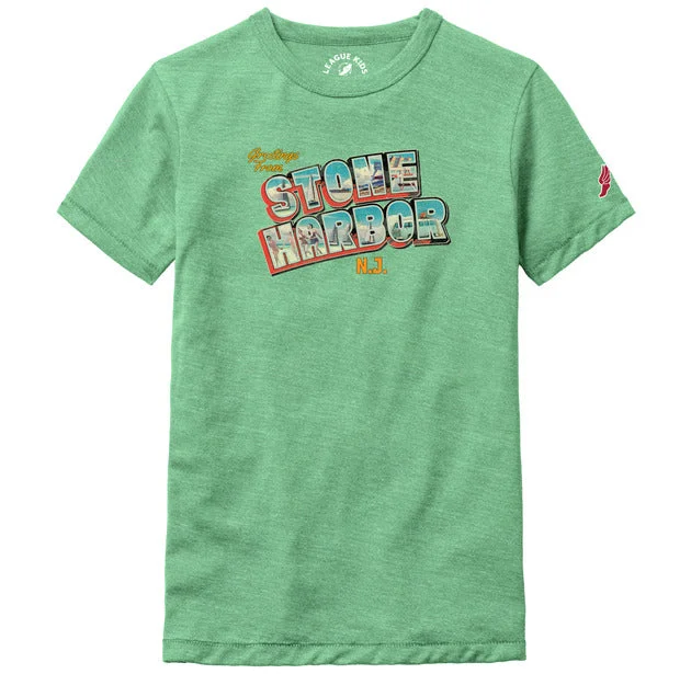 Kids Stone Harbor Postcard Tee - Heather Mint Sporty Men's Athleisure  Sporty Men's Athleisure 