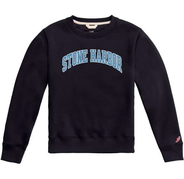 Kids Stone Harbor Essential Fleece Crew - Navy/Carolina Blue Unique Men's Upcycled Unique Men's Upcycled