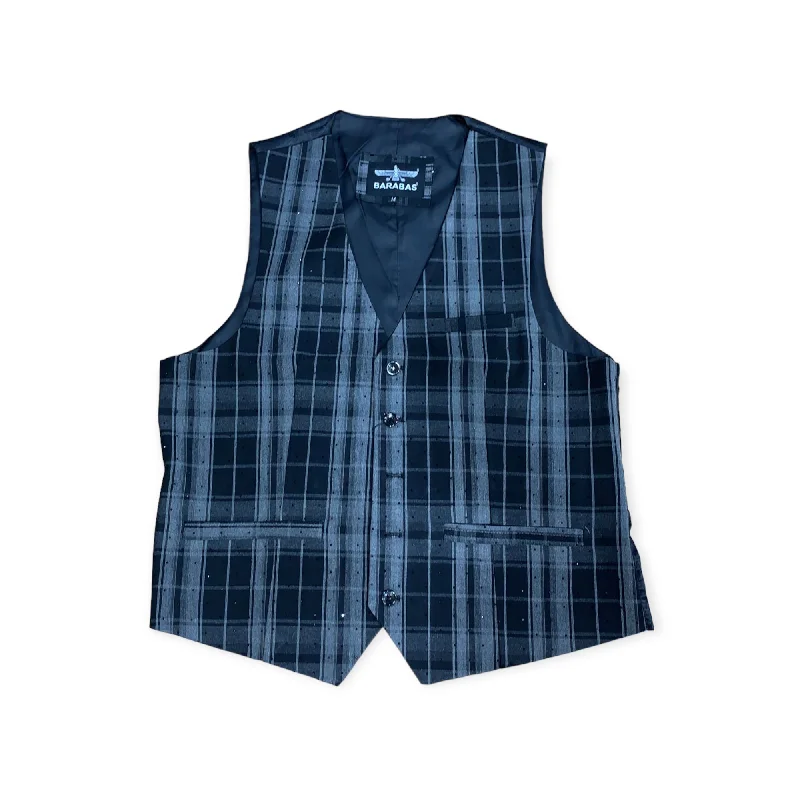 BARABAS: Dinpro Plaid Vest 2VP193 Modern Men's  Modern Men's 