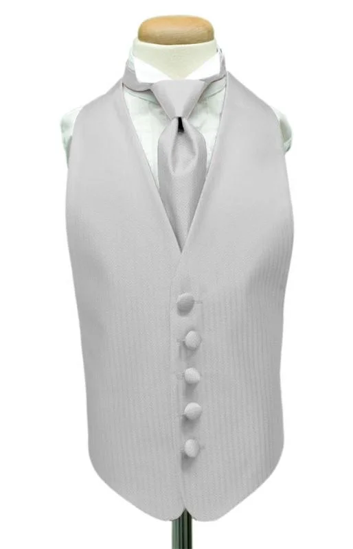 Platinum Herringbone Kids Tuxedo Vest Dynamic Men's Glow Dynamic Men's Glow