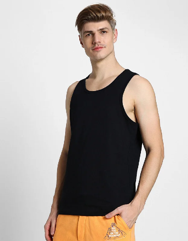 Black Solid Gym Vest Dapper Men's Bow Dapper Men's Bow