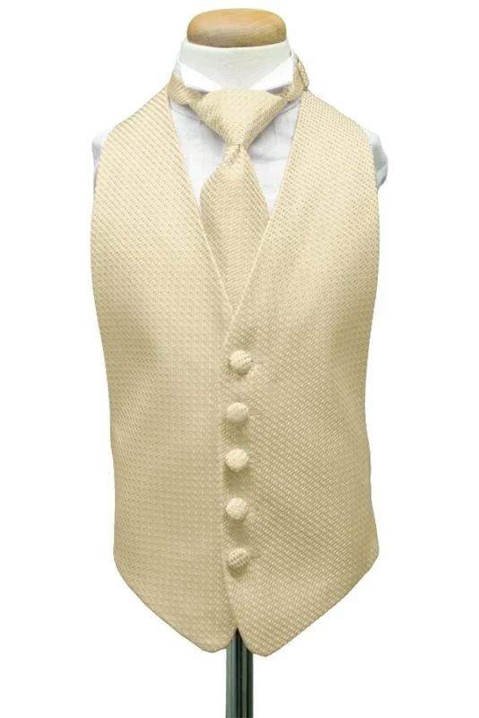 Light Champagne Venetian Kids Tuxedo Vest Organic Organic