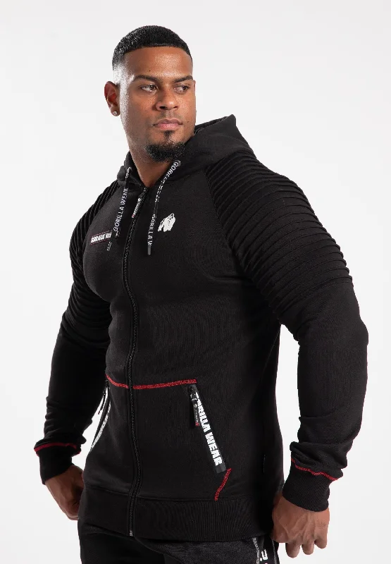 Georgia Zipped Hoodie - Black Polished Men's Silk Polished Men's Silk