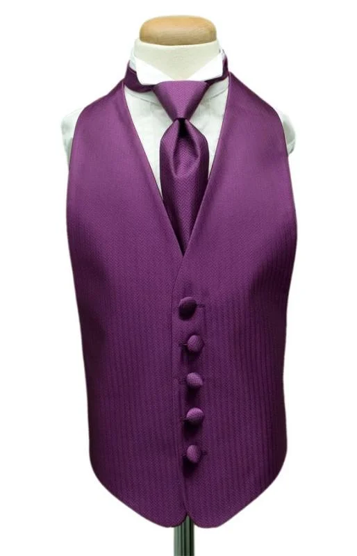 Plum Herringbone Kids Tuxedo Vest Bold Men's Animal Bold Men's Animal