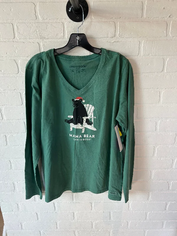 Top Long Sleeve By Life Is Good In Green, Size: Xl Luxurious Men's High