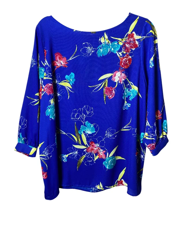 Top 3/4 Sleeve By Apt 9 In Floral Print, Size: Xl Artistic Men's Hand