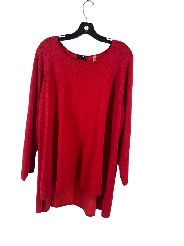 Top Long Sleeve By Tahari By Arthur Levine In Red, Size: 2x Artistic Men's Avant