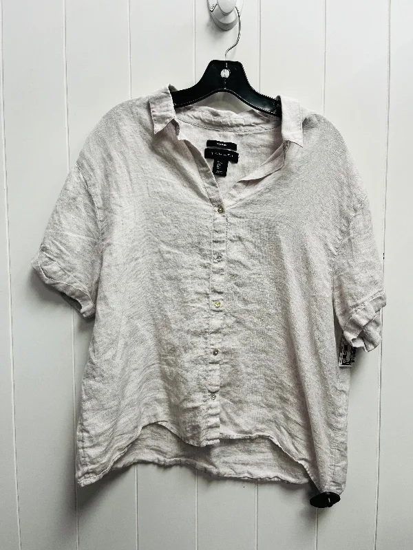 Top Short Sleeve By Tahari By Arthur Levine In Grey, Size: L Stylish Men's Tropical 