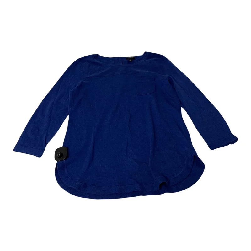 Top 3/4 Sleeve Basic By Talbots In Blue, Size: Xs Tailored