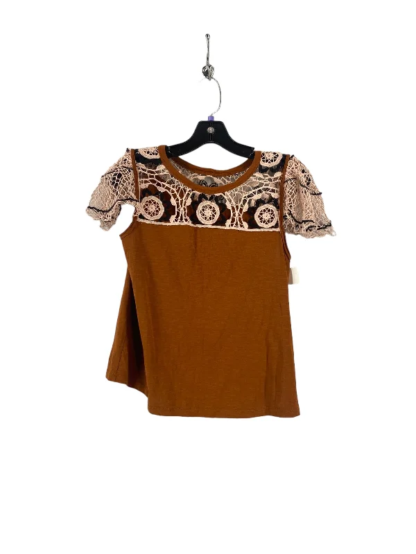 Brown Top Short Sleeve Anthropologie, Size M Bold Men's Animal