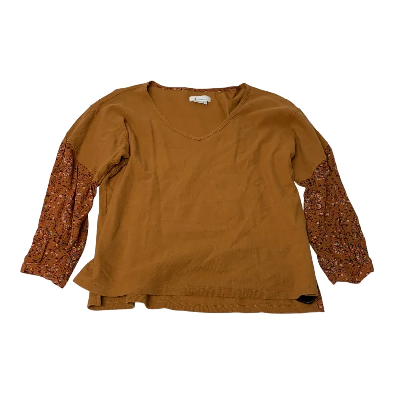 Top Long Sleeve By Anthropologie In Orange, Size: S Vintage Men's 1970S Disco