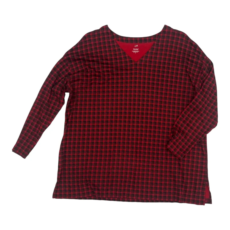 Top Ls By J. Jill In Black & Red, Size:Xl Masculine Men's 