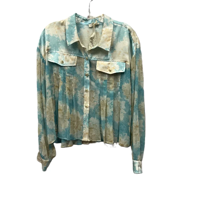 Top Long Sleeve By Mystree In Teal, Size: L Bold Men's Animal