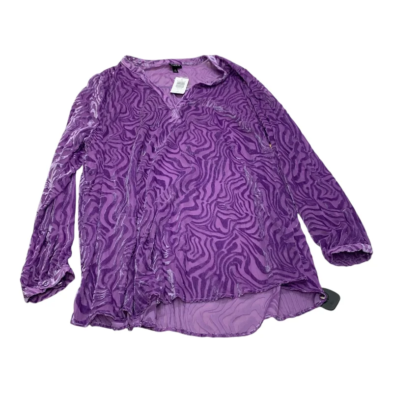 Top Long Sleeve By Torrid In Purple, Size: 1x Trendy Men's Oversized