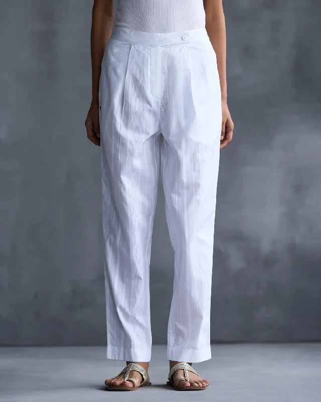 Burma Narrow Pants - White Modern Men's Geometric