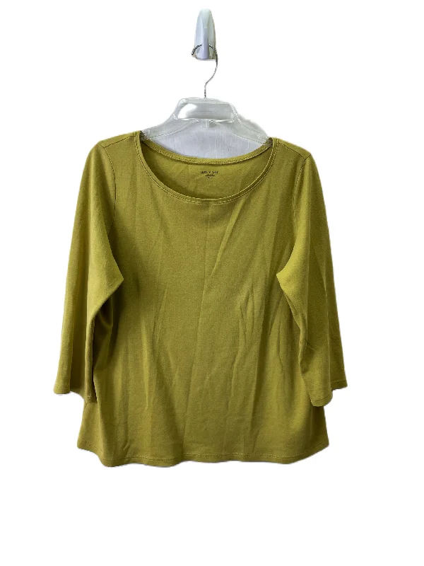 Top Long Sleeve Basic By Eileen Fisher In Chartreuse, Size: Xl Earthy Men's Sustainable 