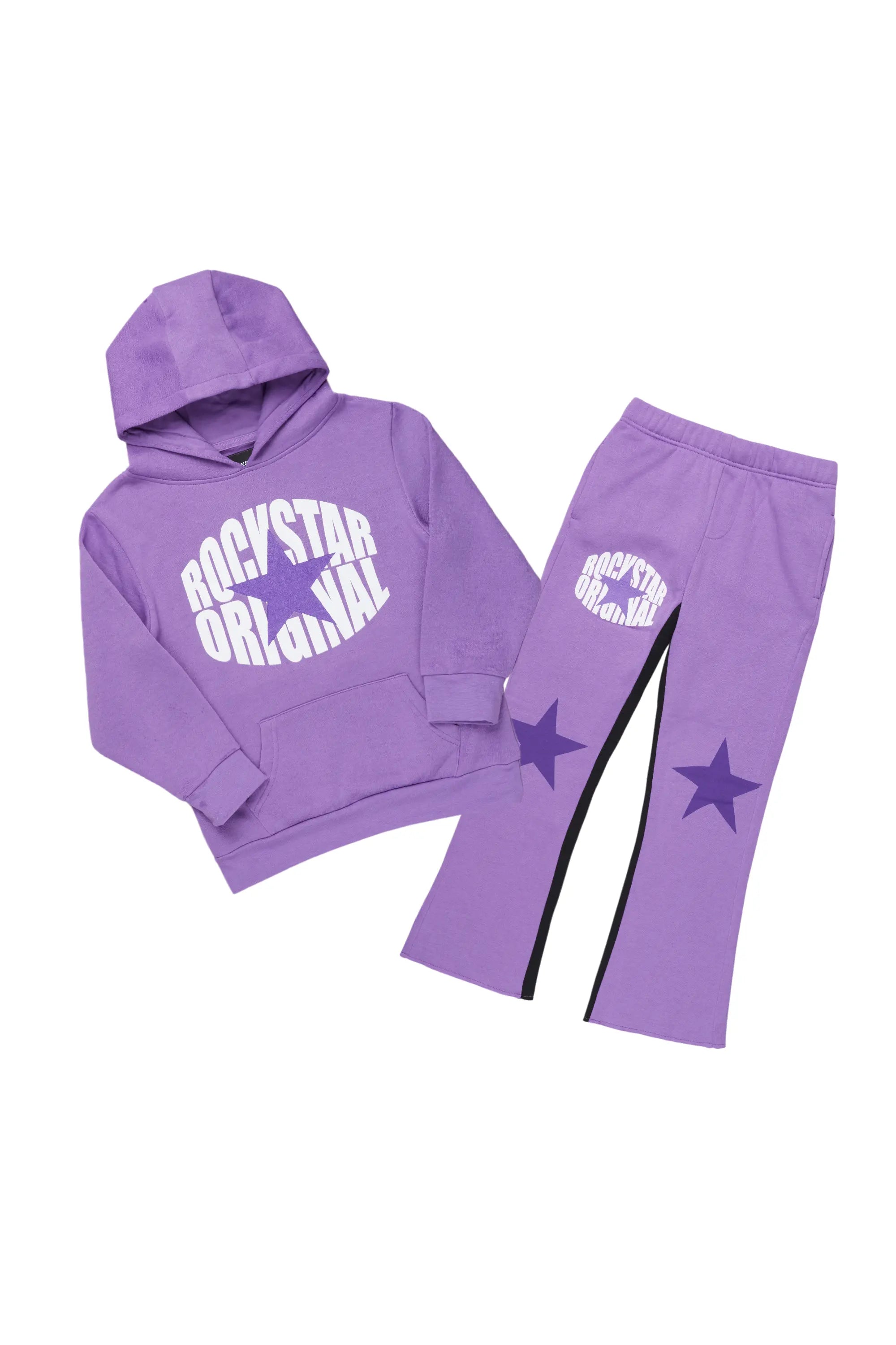 Boys Lucio Purple Baggy Fit Pant Set Bold Men's Statement