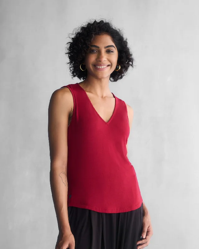 Burma Back Drape Top - Red Dynamic Men's Glow