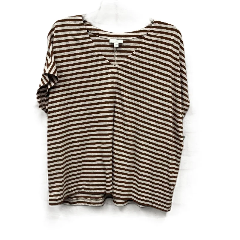 Top Short Sleeve By J. Jill In Brown, Size: M Trendy Men's Oversized