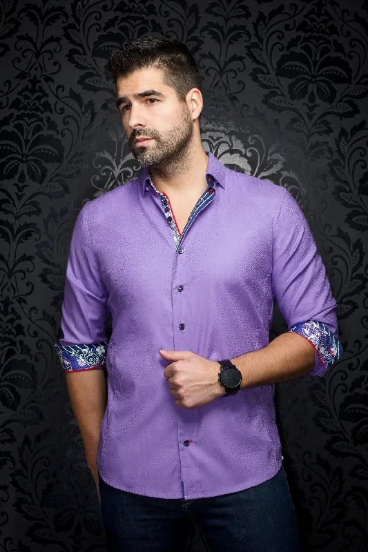 AU NOIR | Long Sleeve Shirt | Adjani Lavender Cool Men's Distressed