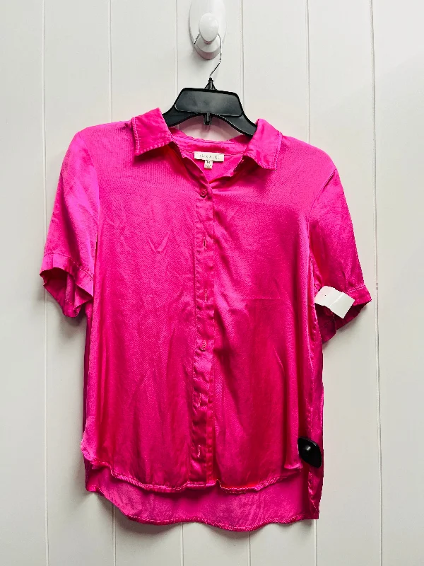 Top Short Sleeve By  ALEX & LILI  In Pink, Size: M Practical Men's Quick