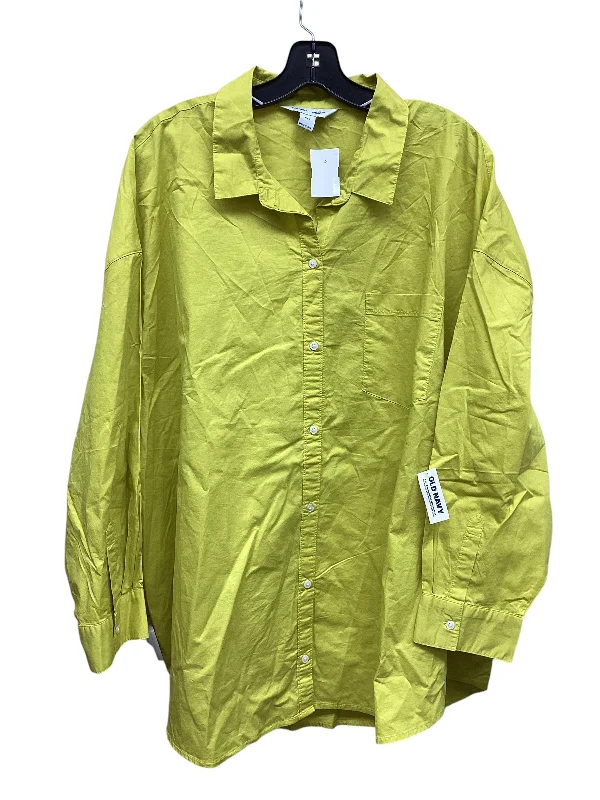 Top Long Sleeve By Old Navy In Yellow, Size: 2x Elegant Men's Cashmere