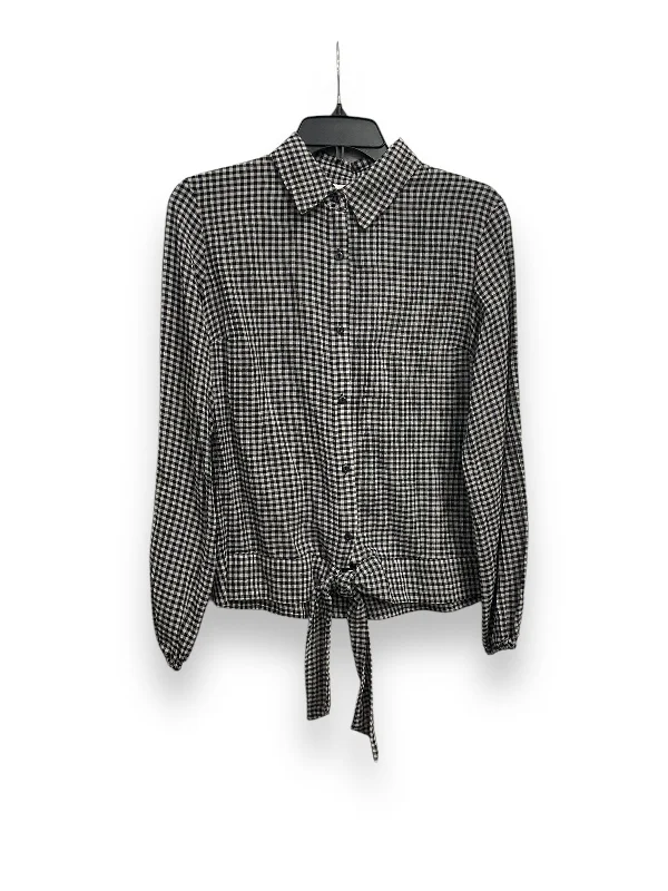 Top Long Sleeve By Lc Lauren Conrad In Plaid Pattern, Size: S Modern Men's Geometric