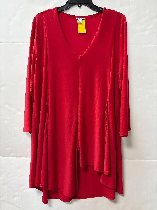 Top Long Sleeve By Cato In Red, Size: 1x Elegant Men's Cashmere