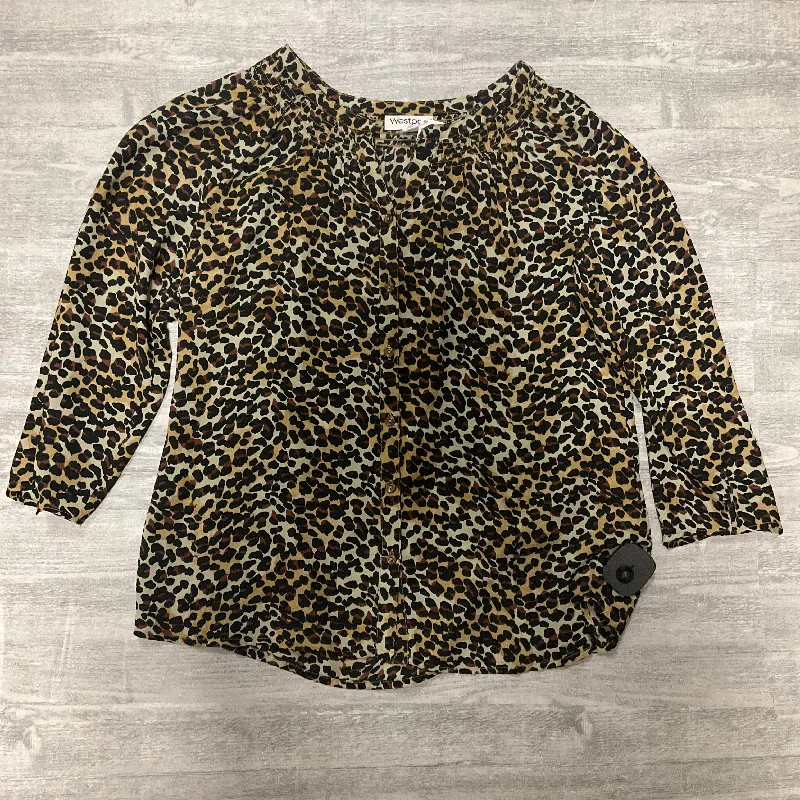 Top 3/4 Sleeve By Westport In Animal Print, Size:S Organic