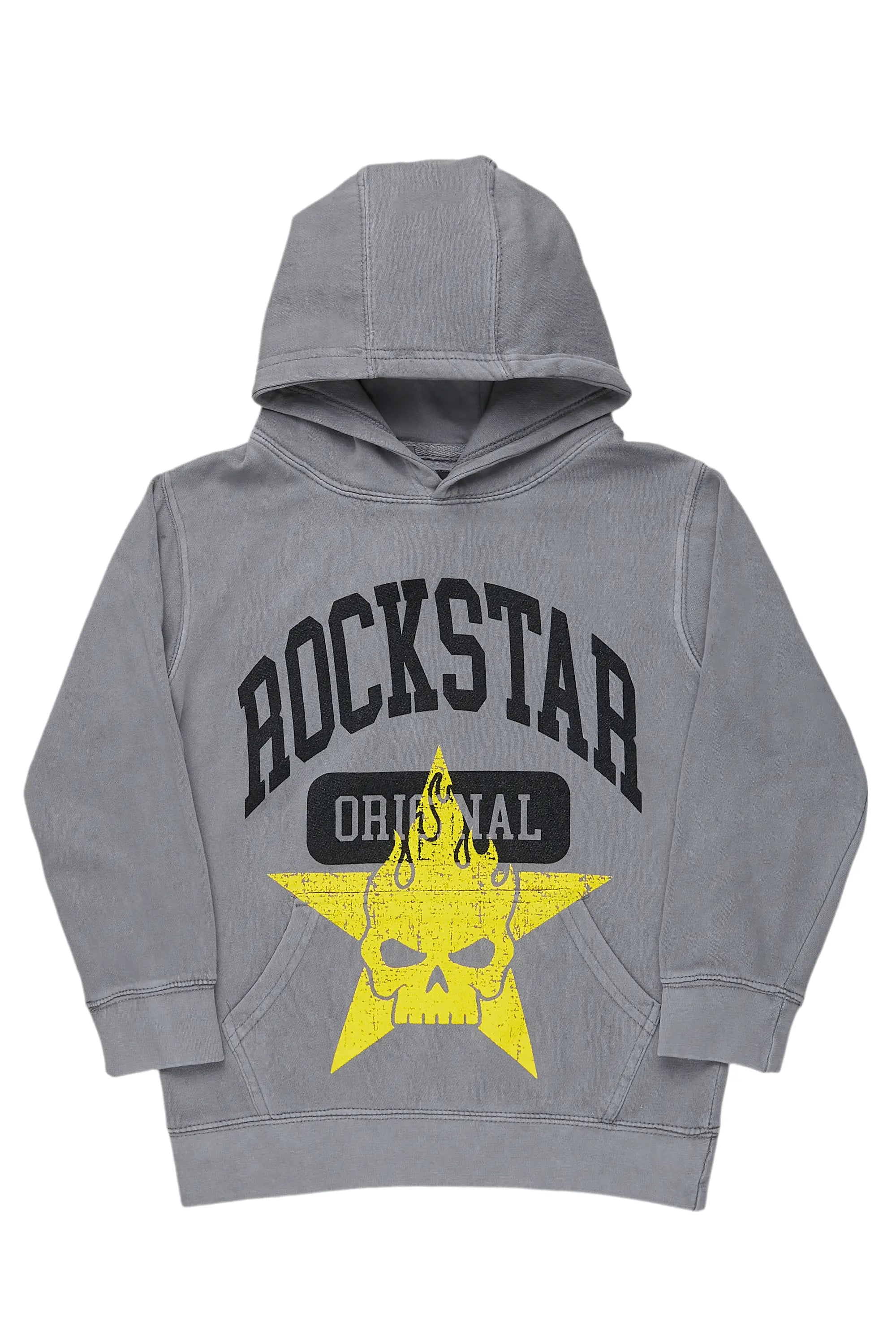 Boys Semaj Vintage Grey Graphic Hoodie Refined Men's Hand