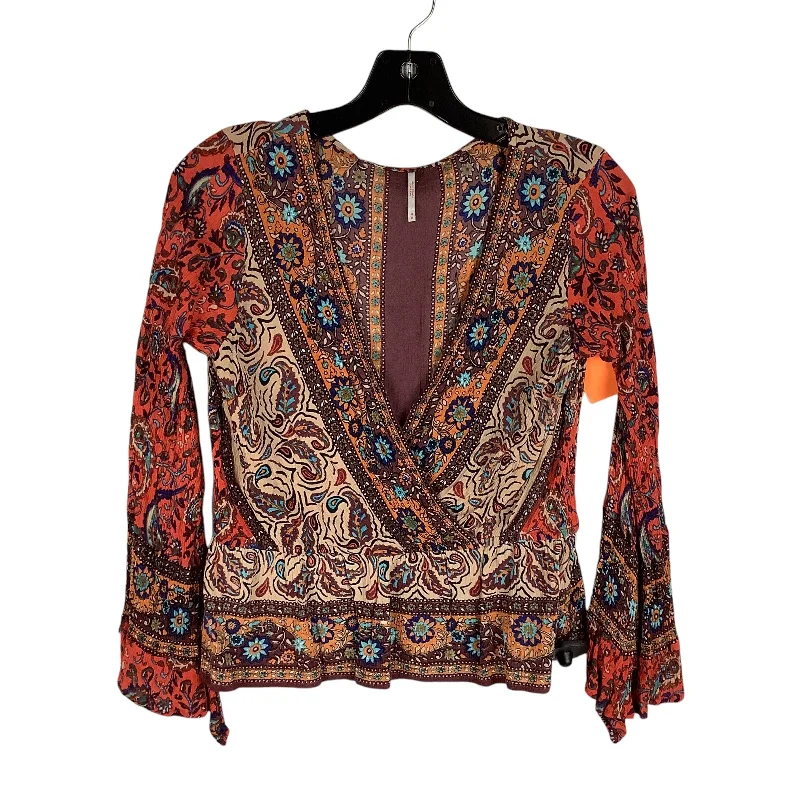 Top Long Sleeve By Free People In Multi-colored, Size: M Hip Men's Retro