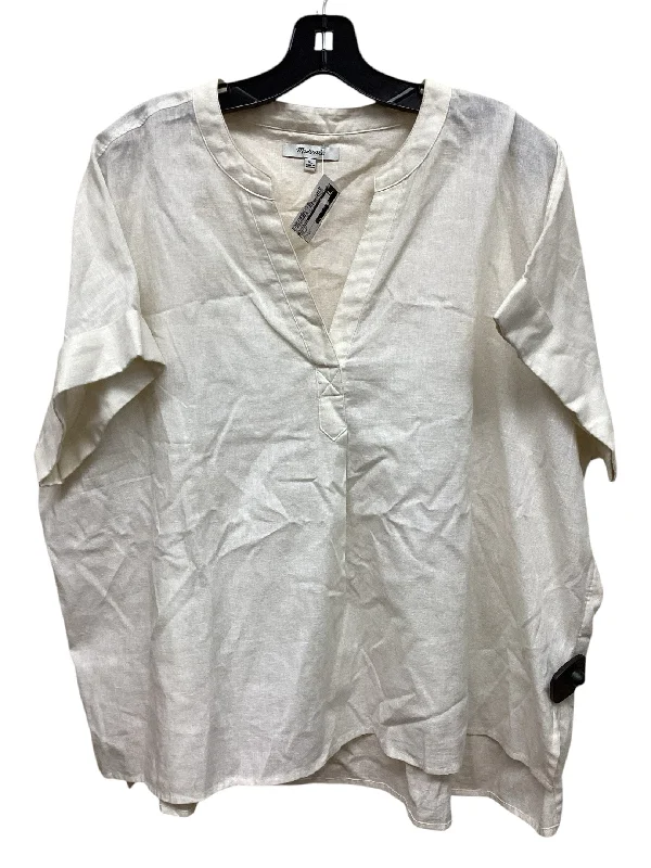 Top Short Sleeve By Madewell In Cream, Size: Xl Sleek Men's Contemporary 