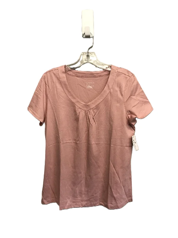 Pink Top Short Sleeve Basic By Christopher And Banks, Size: M Bohemian Men's Free