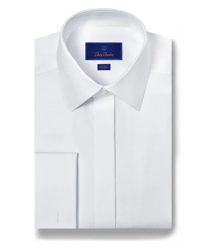 TRIM FIT PLACKET TUX SHIRT 4/5 - WHITE Tough Men's Military