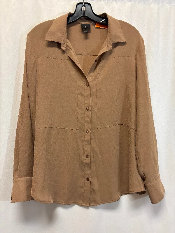 Top Long Sleeve By Worthington In Brown, Size: M Elegant Men's Formal 