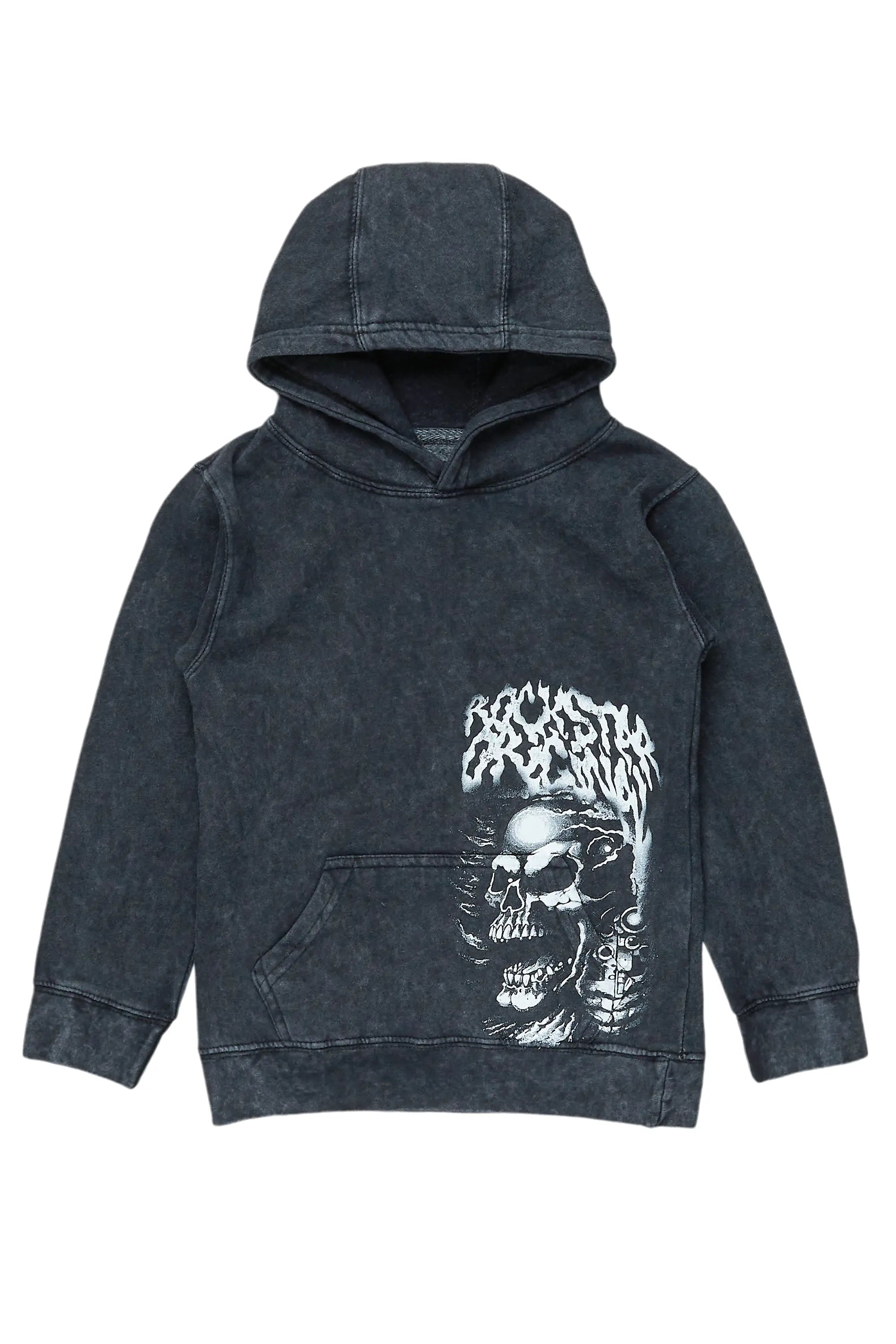 Boys Root Vintage Black Graphic Hoodie Artistic Men's Hand