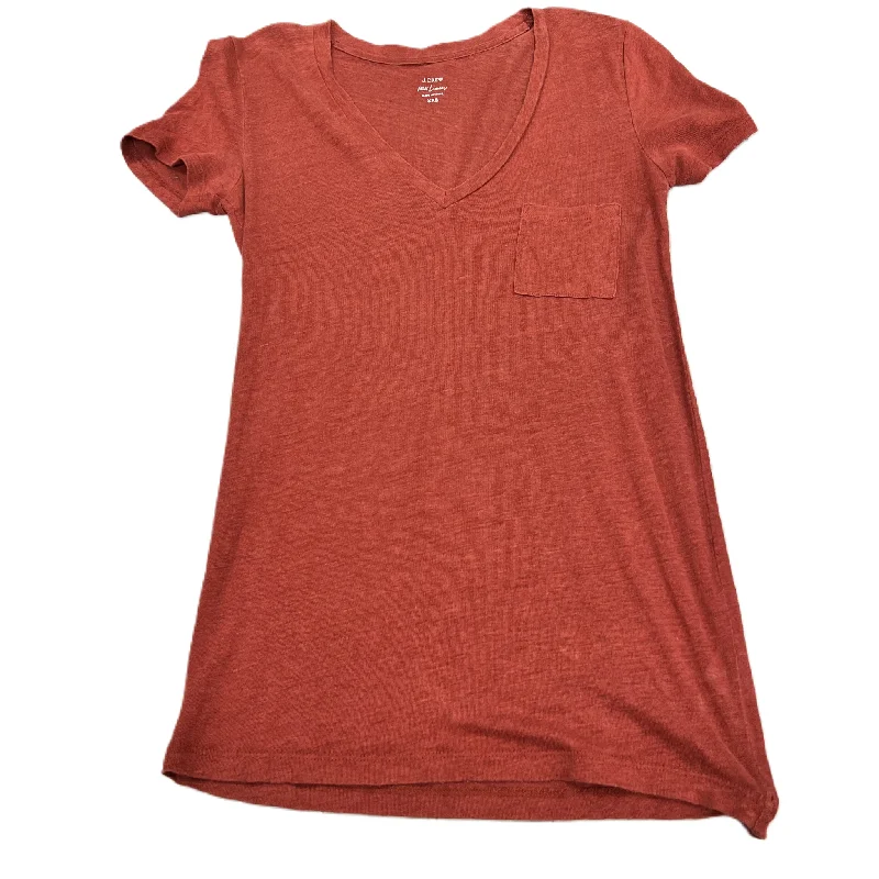 Top Short Sleeve Basic By J. Crew In Orange, Size: Xxs Streetwear Style