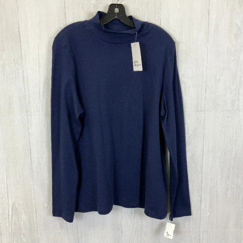 Top Long Sleeve By Kim Rogers In Navy, Size: Xl Sleek Men's Contemporary 