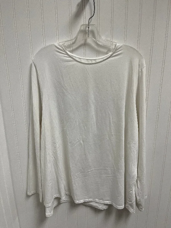 Top Long Sleeve Basic By Pure Jill In White, Size: 3x Cozy Men's Sherpa